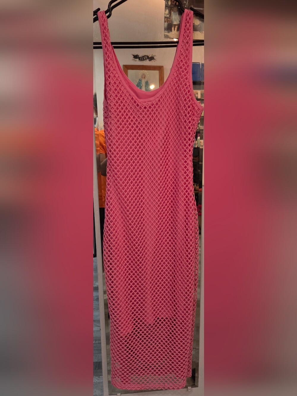 Heart & Hips Pink Mesh Coverup Skirt
